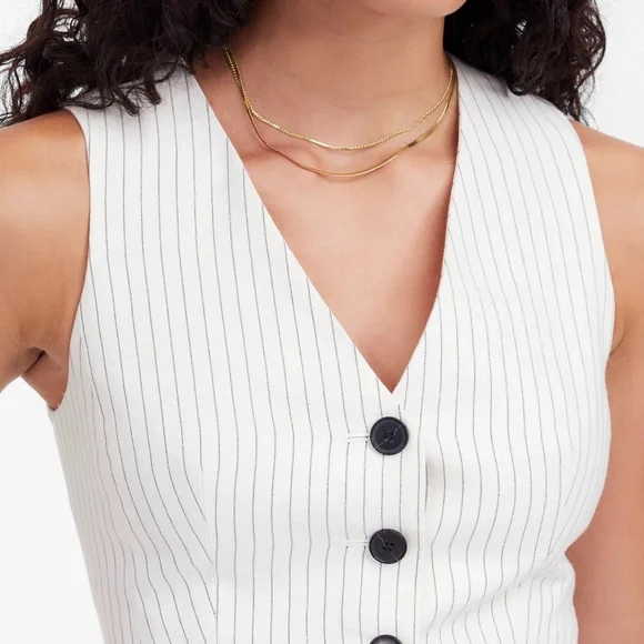 Madewell Pin striped Cutout vest size 12 NWT - Picture 5 of 8